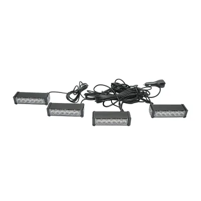 Set di 4 luci stroboscopiche con 6 LED, luce gialla 12V Breckner Germany
