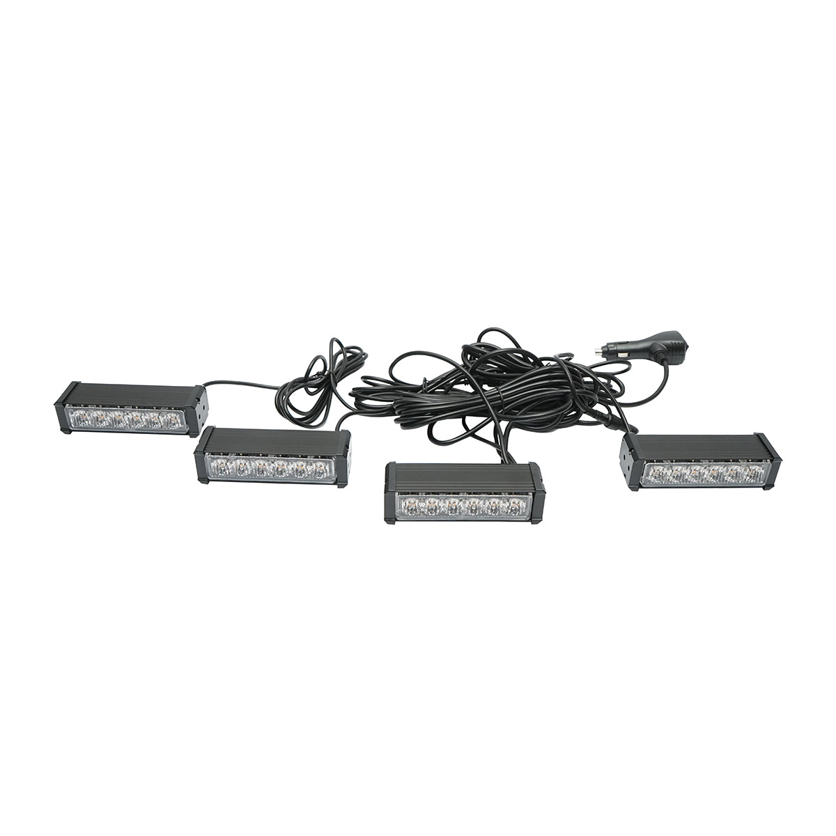 Set di 4 luci stroboscopiche con 6 LED, luce gialla 12V Breckner Germany