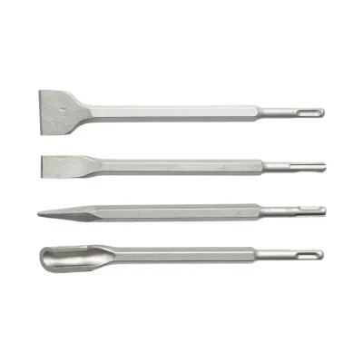 Set di 4 scalpelli per calcestruzzo SDS Plus 14x250mm, piatti, affilati e scanalati Breckner Germany - immagine 2