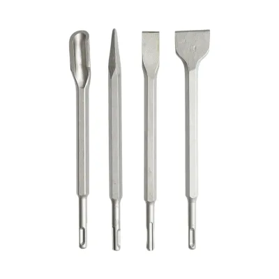 Set di 4 scalpelli per calcestruzzo SDS Plus 14x250mm, piatti, affilati e scanalati Breckner Germany