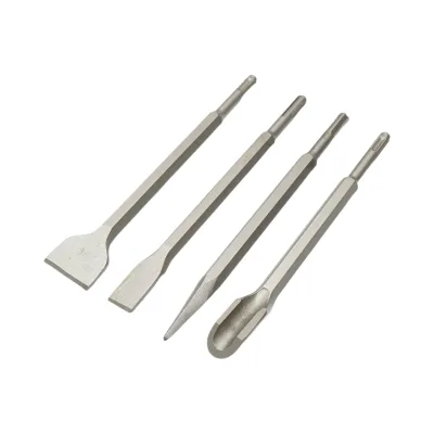 Set di 4 scalpelli per calcestruzzo SDS Plus 14x250mm, piatti, affilati e scanalati Breckner Germany - immagine 3