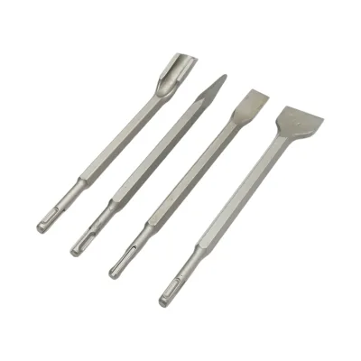 Set di 4 scalpelli per calcestruzzo SDS Plus 14x250mm, piatti, affilati e scanalati Breckner Germany - immagine 4