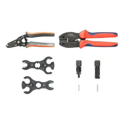 Set di 4 utensili per crimpatura per cavi elettrici e connettori MC4 per pannelli fotovoltaici Leader - immagine 3