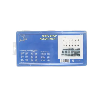Set di 460 pezzi di anelli di sicurezza esterni tipo C, tipo E, spine elastiche e chiavette semicircolari Woodruff. - immagine 3