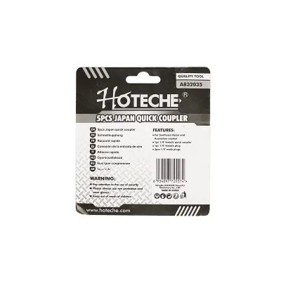 Set di 5 attacchi rapidi per utensili/accessori pneumatici 1/4 Hoteche - immagine 2