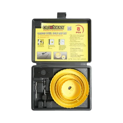 Set di 5 punte circolari da 64-127 mm per cartongesso, legno, PVC 8 pezzi Crownman - immagine 2