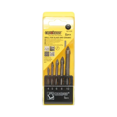 Set di 5 punte da trapano Crownman da 4-10 mm per vetro e ceramica
