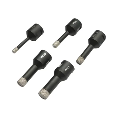 Set di 5 punte diamantate per carotaggio da 6, 8, 10, 12, 14 mm, filettatura interna M14 per piastrelle in ceramica, marmo e granito Breckner Germany - immagine 5