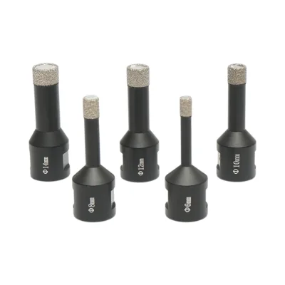 Set di 5 punte diamantate per carotaggio da 6, 8, 10, 12, 14 mm, filettatura interna M14 per piastrelle in ceramica, marmo e granito Breckner Germany - immagine 4