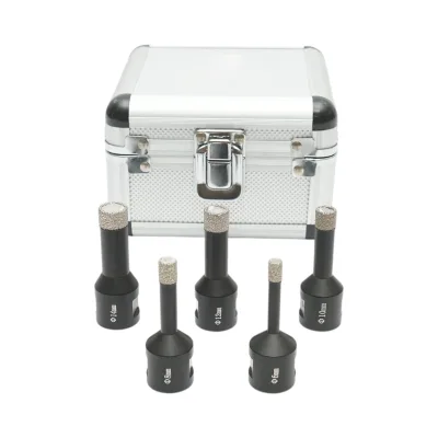 Set di 5 punte diamantate per carotaggio da 6, 8, 10, 12, 14 mm, filettatura interna M14 per piastrelle in ceramica, marmo e granito Breckner Germany