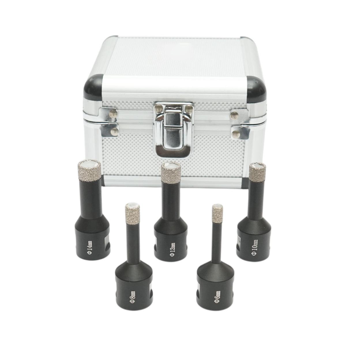 Set di 5 punte diamantate per carotaggio da 6, 8, 10, 12, 14 mm, filettatura interna M14 per piastrelle in ceramica, marmo e granito Breckner Germany