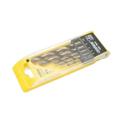 Set di 5 punte elicoidali HSS 4-10 mm DIN 338 con gambo cilindrico per metallo Crownman - immagine 3