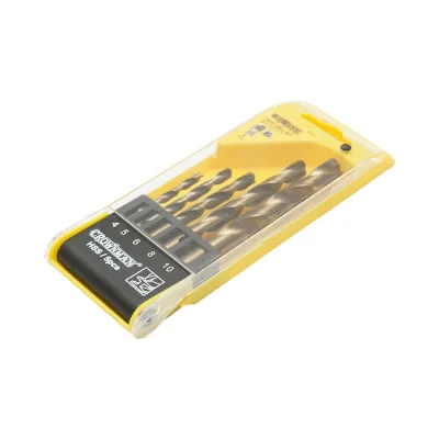 Set di 5 punte elicoidali HSS 4-10 mm DIN 338 con gambo cilindrico per metallo Crownman - immagine 2