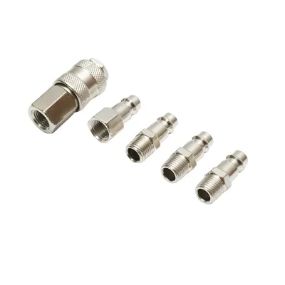 Set di 5 raccordi rapidi 1/4 BSPT per tubi aria compressa e utensili pneumatici Crownman - immagine 2