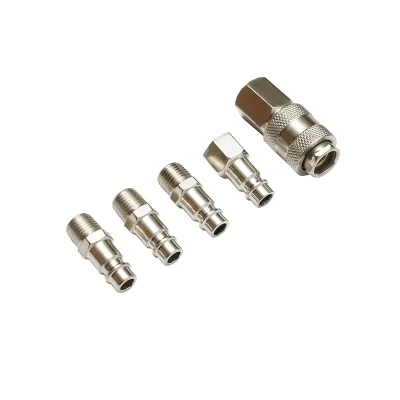 Set di 5 raccordi rapidi 1/4 BSPT per tubi aria compressa e utensili pneumatici Crownman - immagine 3