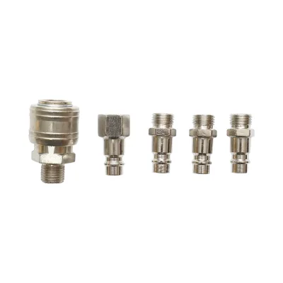 Set di 5 raccordi rapidi da 1/4 per tubi dell'aria compressa e utensili pneumatici