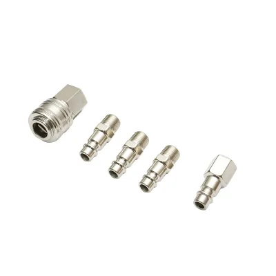 Set di 5 raccordi rapidi da 1/4 per tubi dell'aria compressa e utensili pneumatici Breckner Germany - immagine 2
