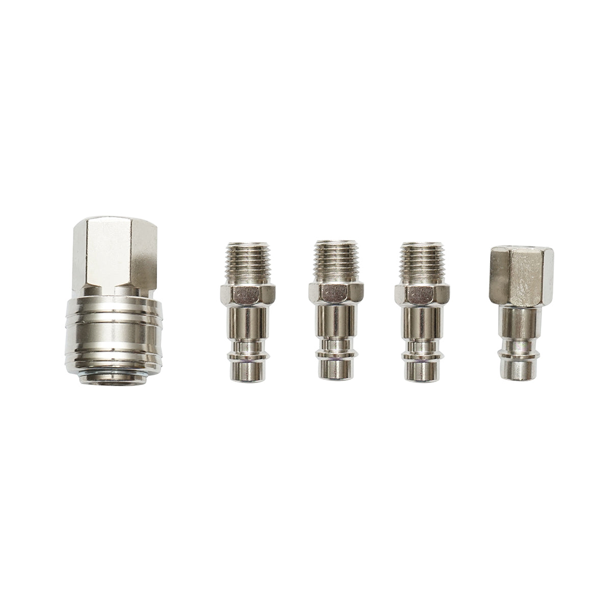 Set di 5 raccordi rapidi da 1/4 per tubi dell'aria compressa e utensili pneumatici Breckner Germany