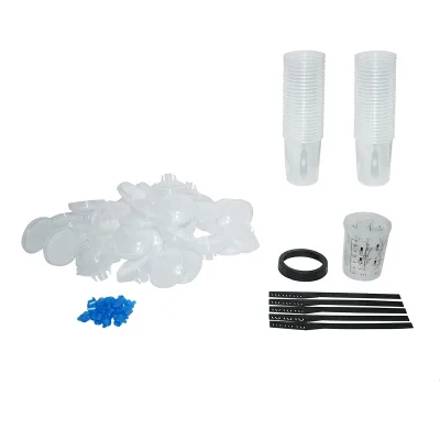 Set di 50 tazze di miscelazione per vernice da 400 ml con tappo filtrante da 125 micron per pistola per verniciatura