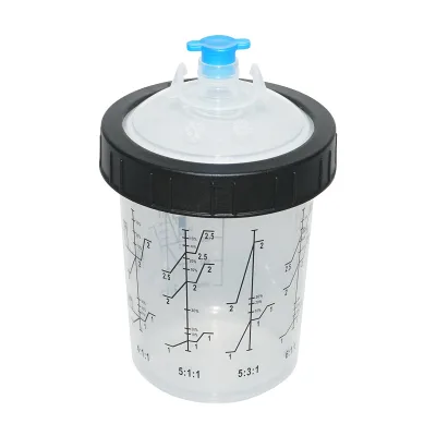 Set di 50 tazze di miscelazione per vernice da 400 ml con tappo filtrante da 125 micron per pistola per verniciatura - immagine 3