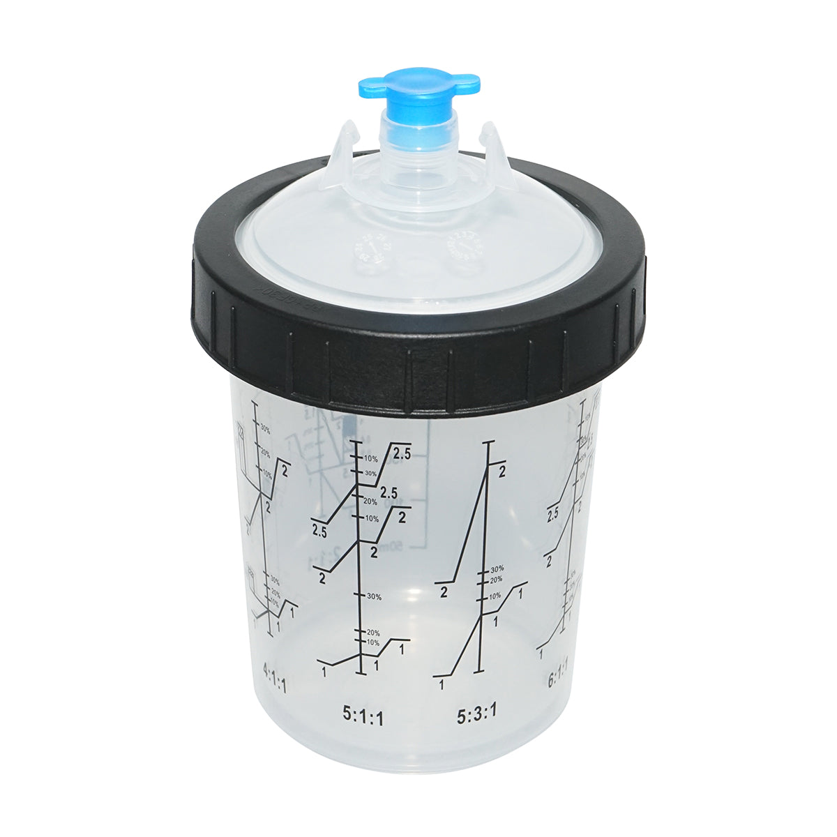 Set di 50 tazze di miscelazione per vernice da 400 ml con tappo filtrante da 125 micron per pistola per verniciatura - immagine 3