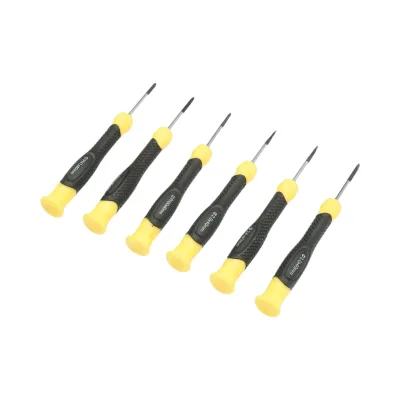 Set di 6 cacciaviti di precisione con punta magnetica, a taglio e a croce, professionali in acciaio Cr-V Crownman - immagine 4