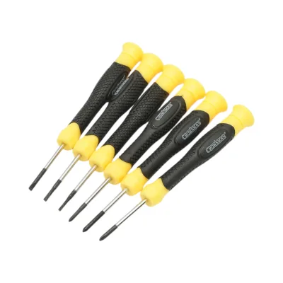Set di 6 cacciaviti di precisione con punta magnetica, a taglio e a croce, professionali in acciaio Cr-V Crownman - immagine 2