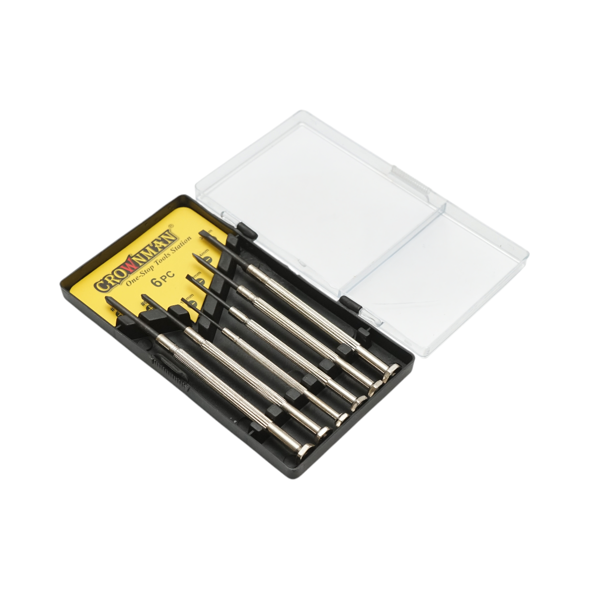 Set di 6 cacciaviti di precisione con punta magnetica, a taglio e a croce, professionali in acciaio Cr-V Crownman - immagine 2
