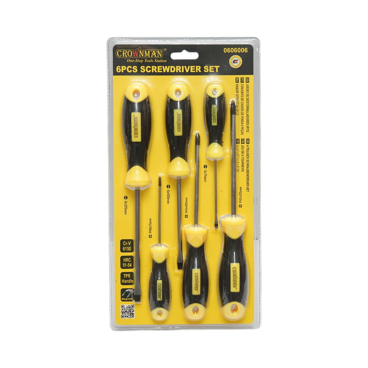 Set di 6 cacciaviti magnetici professionali CR-V Crownman - immagine 4