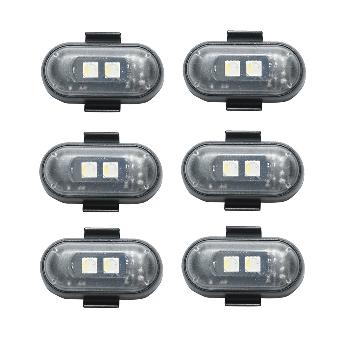 Set di 6 luci stroboscopiche LED RGB con telecomando, 10 modalità, 8 colori, batteria al litio ricaricabile da 110 mAh USB-C IP65 - immagine 2