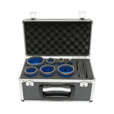 Set di 7 punte diamantate a corona da 10-68 mm, filettatura interna M14 + 2 dischi da 115 e 125 mm per piastrelle in ceramica, marmo e granito Breckner Germany - immagine 3