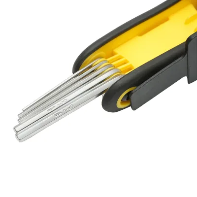 Set di 8 chiavi esagonali pieghevoli con impugnatura a coltello 2-8 mm Cr-V Crownman - immagine 6
