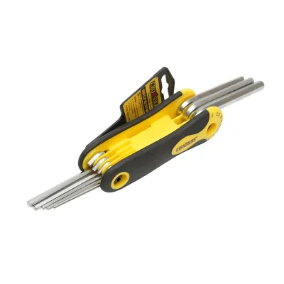 Set di 8 chiavi esagonali pieghevoli con impugnatura a coltello 2-8 mm Cr-V Crownman - immagine 2