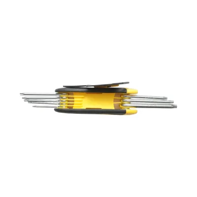 Set di 8 chiavi esagonali Torx pieghevoli con impugnatura a coltello T9-T40mm Cr-V Crownman - immagine 4