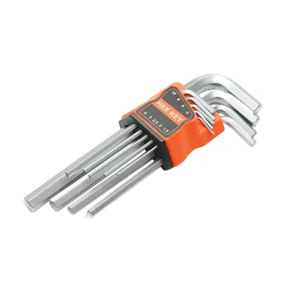 Set di 9 chiavi esagonali da 1,5 a 10 mm con impugnatura lunga in acciaio forgiato nichelato - immagine 3