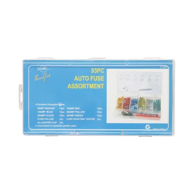 Set di 93 fusibili piatti per auto con tester di tensione 6-24V e pinza estraifusibili - immagine 4