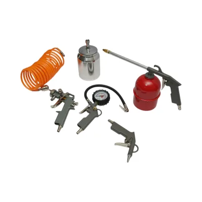Set di aria compressa da 5 pezzi per verniciatura, soffiaggio, gonfiaggio, lavaggio con tubo a spirale da 5 m Breckner Germany - immagine 2