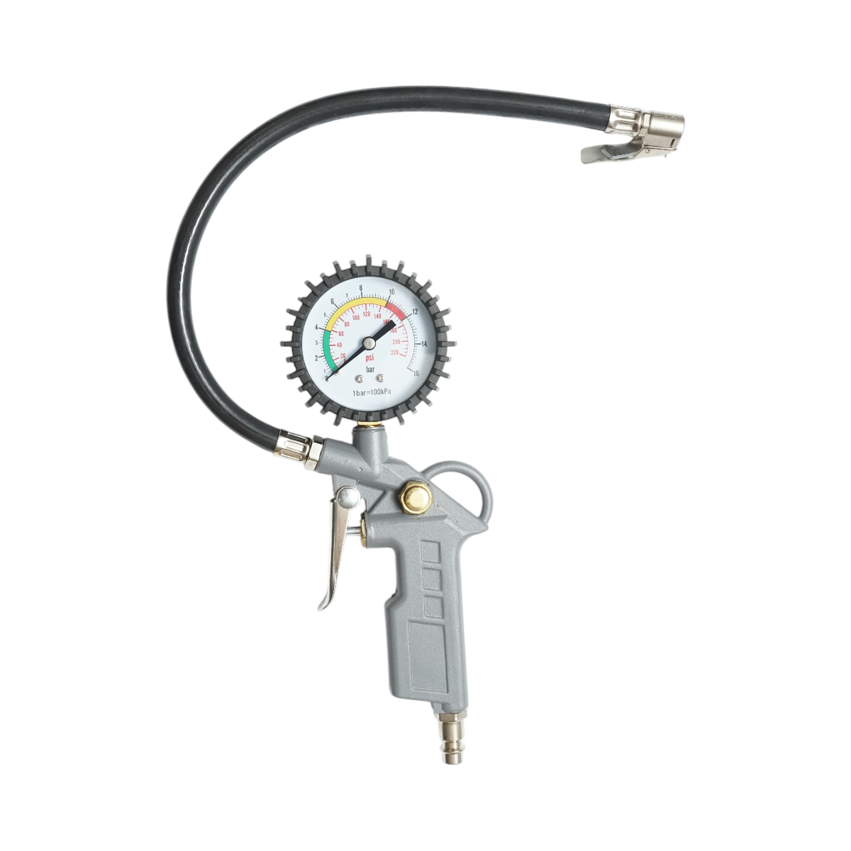 Set di aria compressa da 6 pezzi con tubo a spirale da 5 m, pistola gonfiatrice, soffiatore d'aria, ago per sfere e adattatori - immagine 3