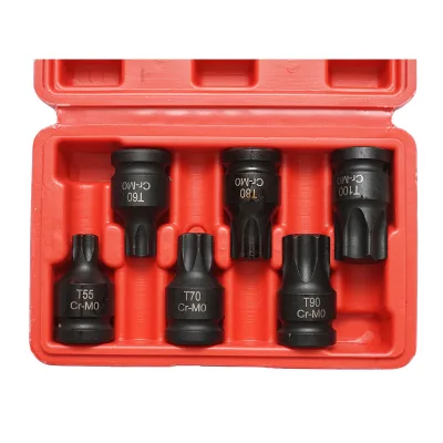 Set di bussole a impatto Torx T55-T100, 1/2 pollice quadrato 6 pezzi - immagine 3