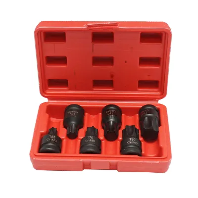Set di bussole a impatto Torx T55-T100, 1/2 pollice quadrato 6 pezzi
