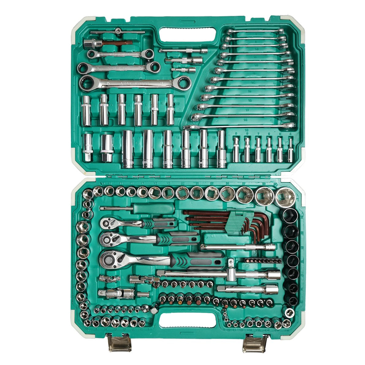 Set di bussole esagonali, bussole lunghe, anelli a cricchetto, punte, chiavi a brugola 151 pezzi Breckner Germany - immagine 3
