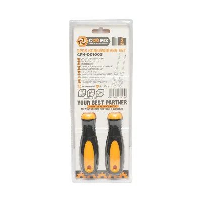 Set di cacciaviti 2 pezzi Cr-V diritti e a croce con punta magnetica professionale Coofix - immagine 3