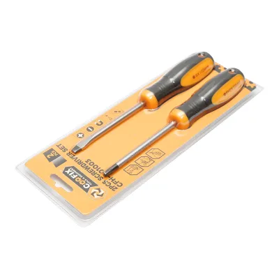 Set di cacciaviti 2 pezzi Cr-V diritti e a croce con punta magnetica professionale Coofix - immagine 2