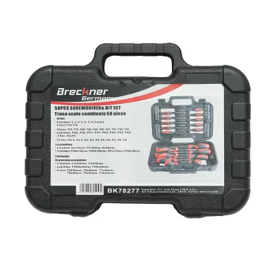 Set di cacciaviti e punte,kit cacciaviti inserti Torx 58 pezzi Set di cacciaviti a taglio, a croce, Torx 58 pezzi Breckner Germany - immagine 2