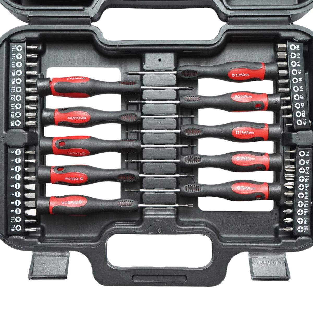 Set di cacciaviti e punte,kit cacciaviti inserti Torx 58 pezzi Set di cacciaviti a taglio, a croce, Torx 58 pezzi Breckner Germany - immagine 4