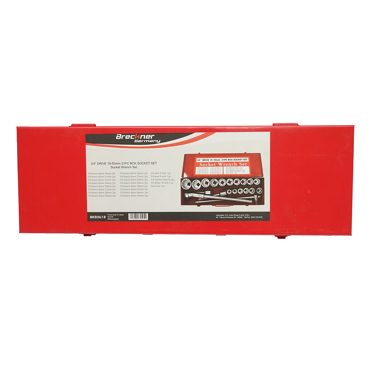 Set di chiavi a bussola 3/4, trainer a cricchetto da 21 pezzi Breckner Germany - immagine 2