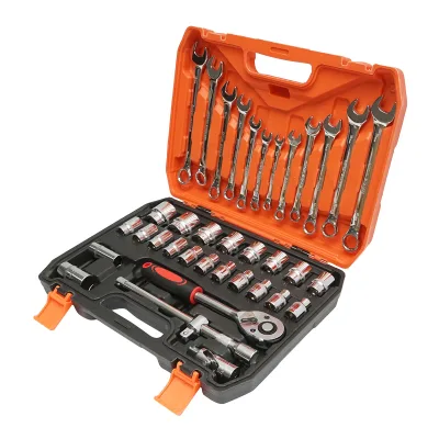 Set di chiavi a bussola 8-32 mm e chiavi combinate 8-19 mm, cacciavite a cricchetto da 1/2 37 pezzi Breckner Germany - immagine 2