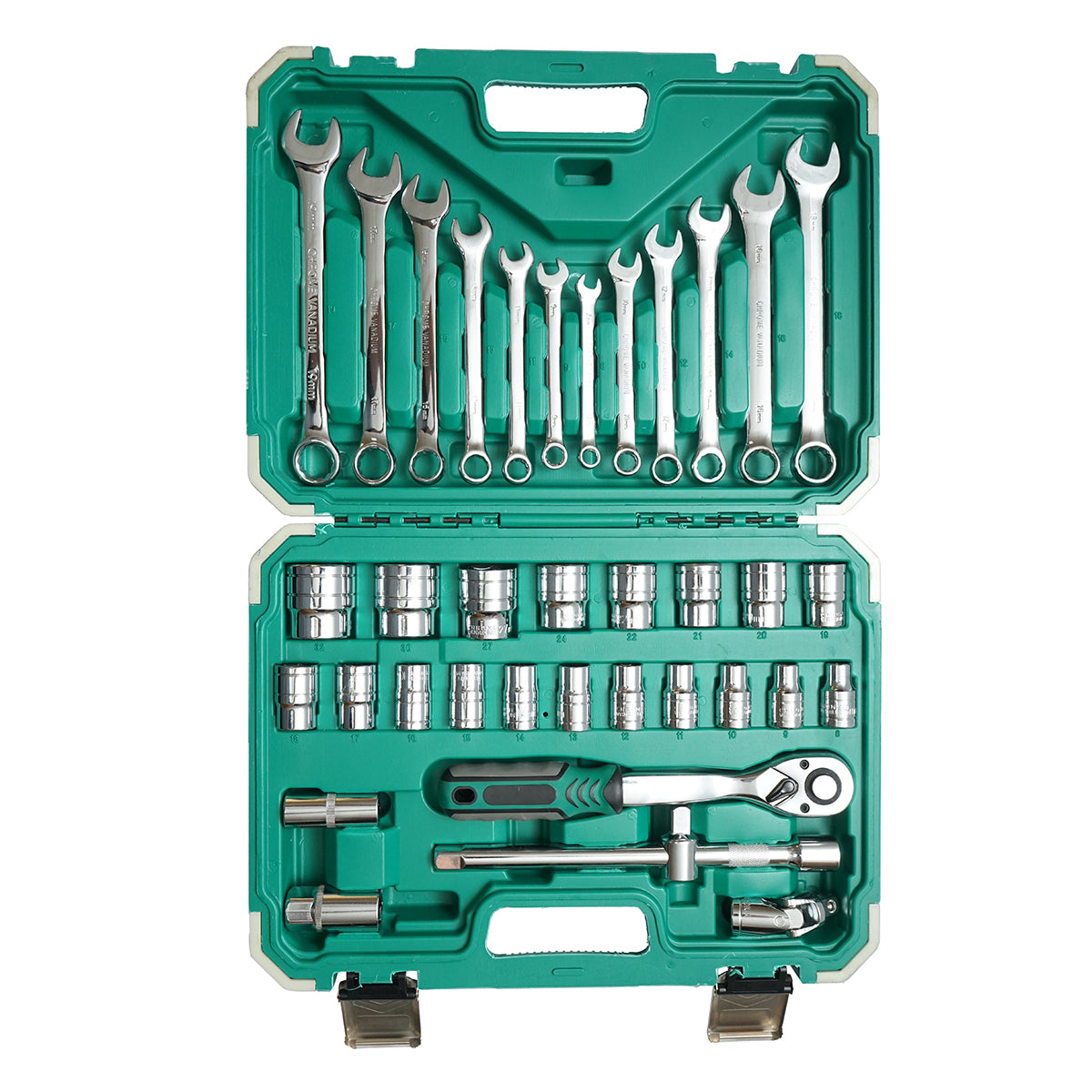 Set di chiavi a bussola 8-32mm e chiavi combinate 8-19mm, 1/2 cricchetto trainer 37 pezzi Breckner Germany - immagine 2