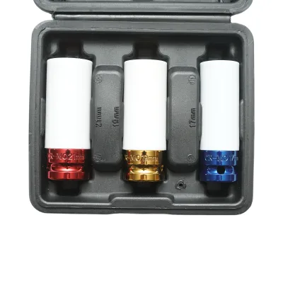 Set di chiavi a bussola a impatto con protezione da 17 mm, 19 mm, 21 mm, quadrate da 1/2 pollice Breckner Germany - immagine 3