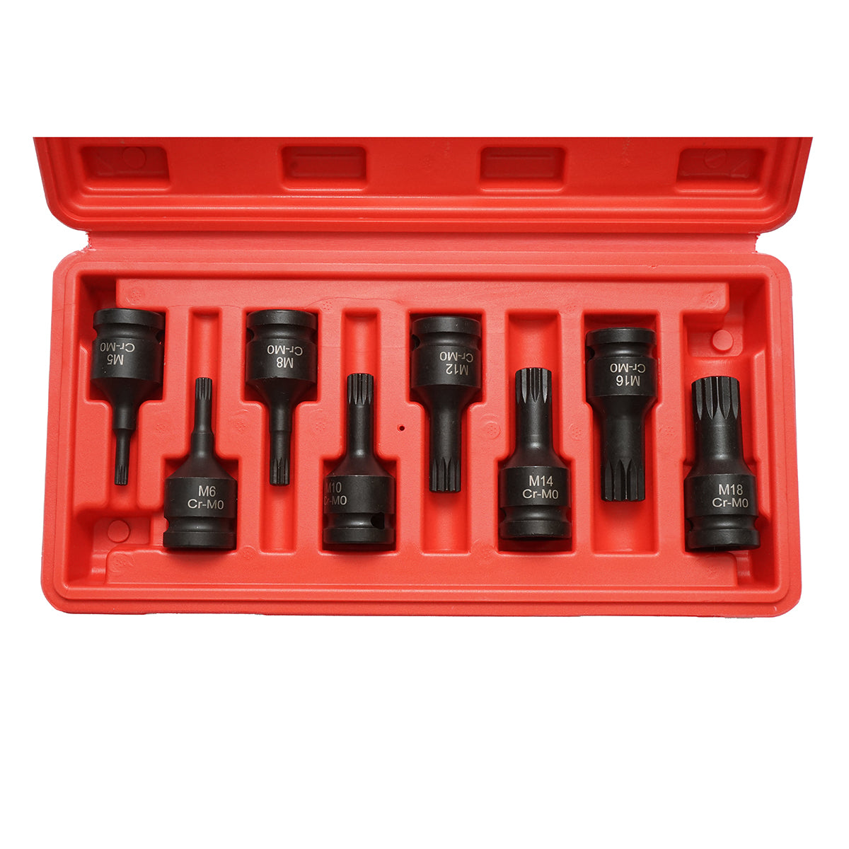 Set di chiavi a bussola a impatto scanalate M5-M18, 1/2 pollice quadrato, 16 pezzi - immagine 3